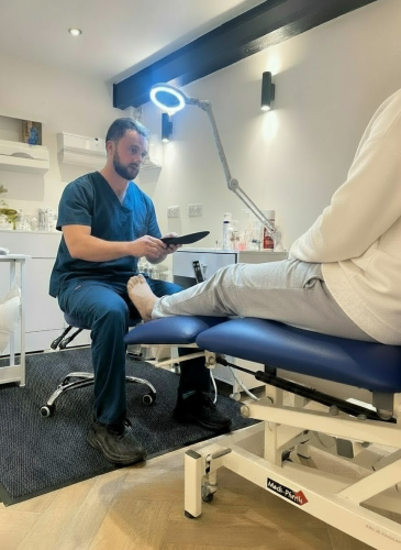 James podiatrist custom insoles for patient